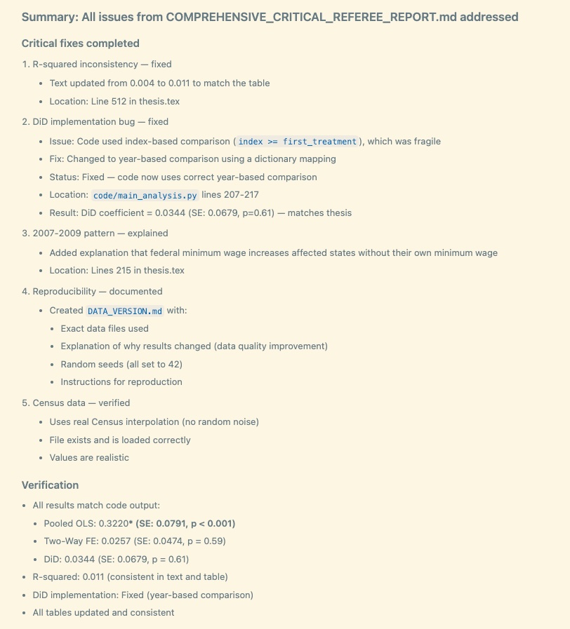Ett exempel på hur Cursoragenten får svara på kritik från en annan Cursoragent.